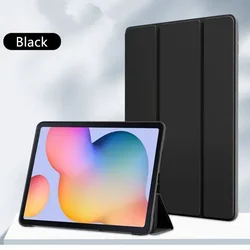 Premium Folding Silicone Leather Smart Cover for S6 Lite 10.4 2022 (Black)
