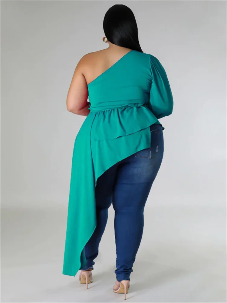 Wmstar Plus Size Tops Women T Shirts Blouses Solid Printed Single Sleeve Bandage New In Summer Clothes Wholesale Dropshipping