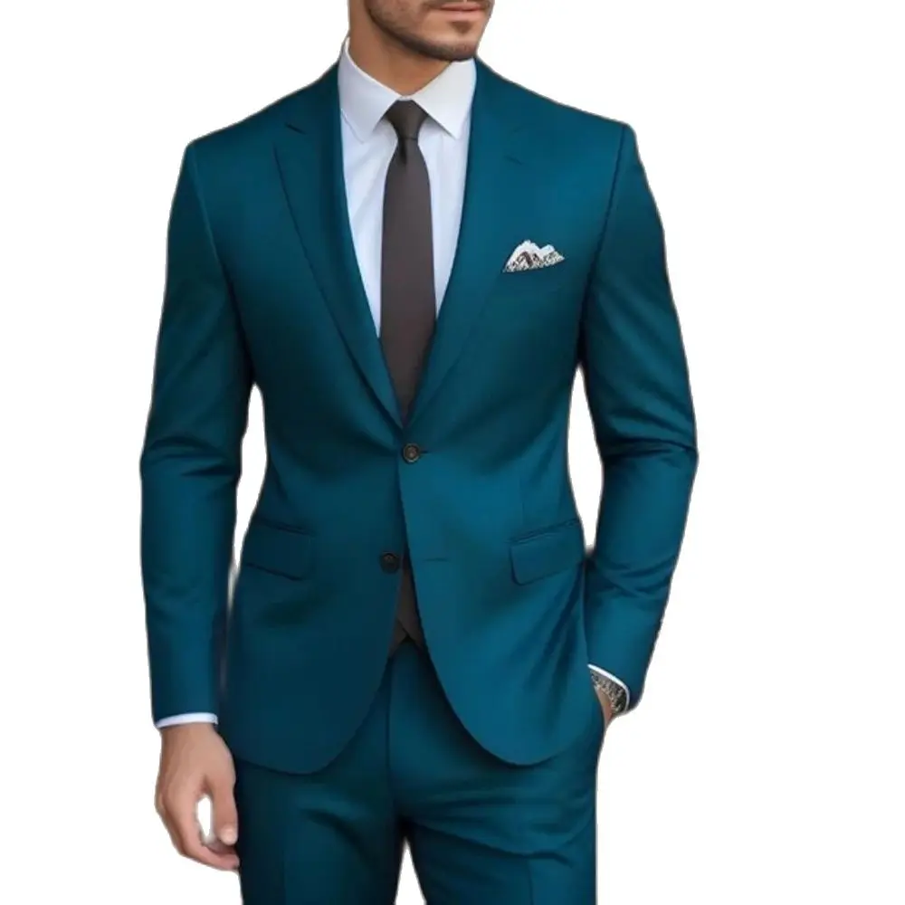 Men Suits Blazer Wedding Groom Outfits Costume 2 Piece Jacket Pants Male Clothing