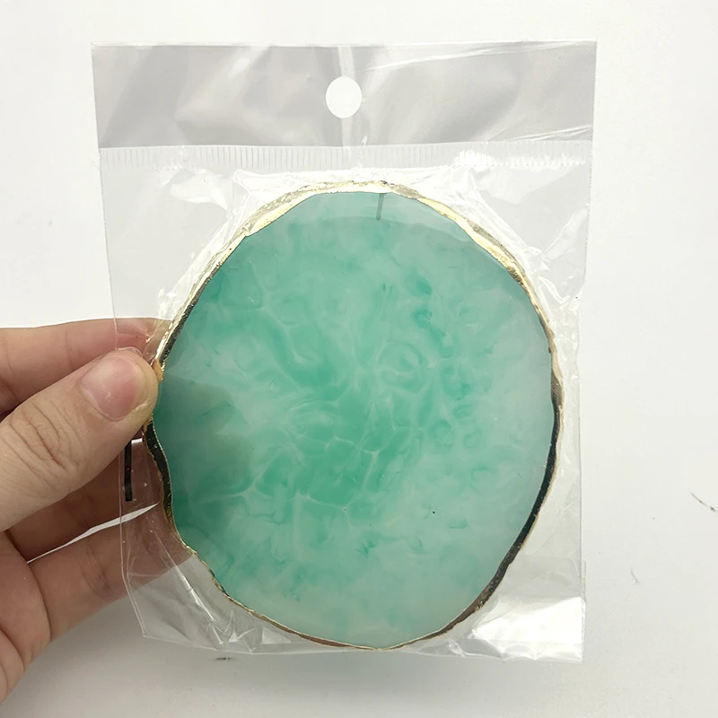 Round Resin Agate Stone Nail Art Palette for Manicure and Painting Display