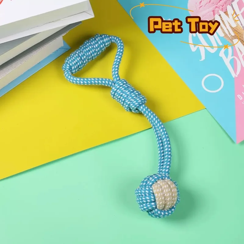 Giocattoli per cani da compagnia per cani di piccola taglia Giocattolo interattivo Corda di cotone Mini giocattoli per cani Palla per cani Accessori Spazzolino da denti Masticare Giocattolo per cuccioli