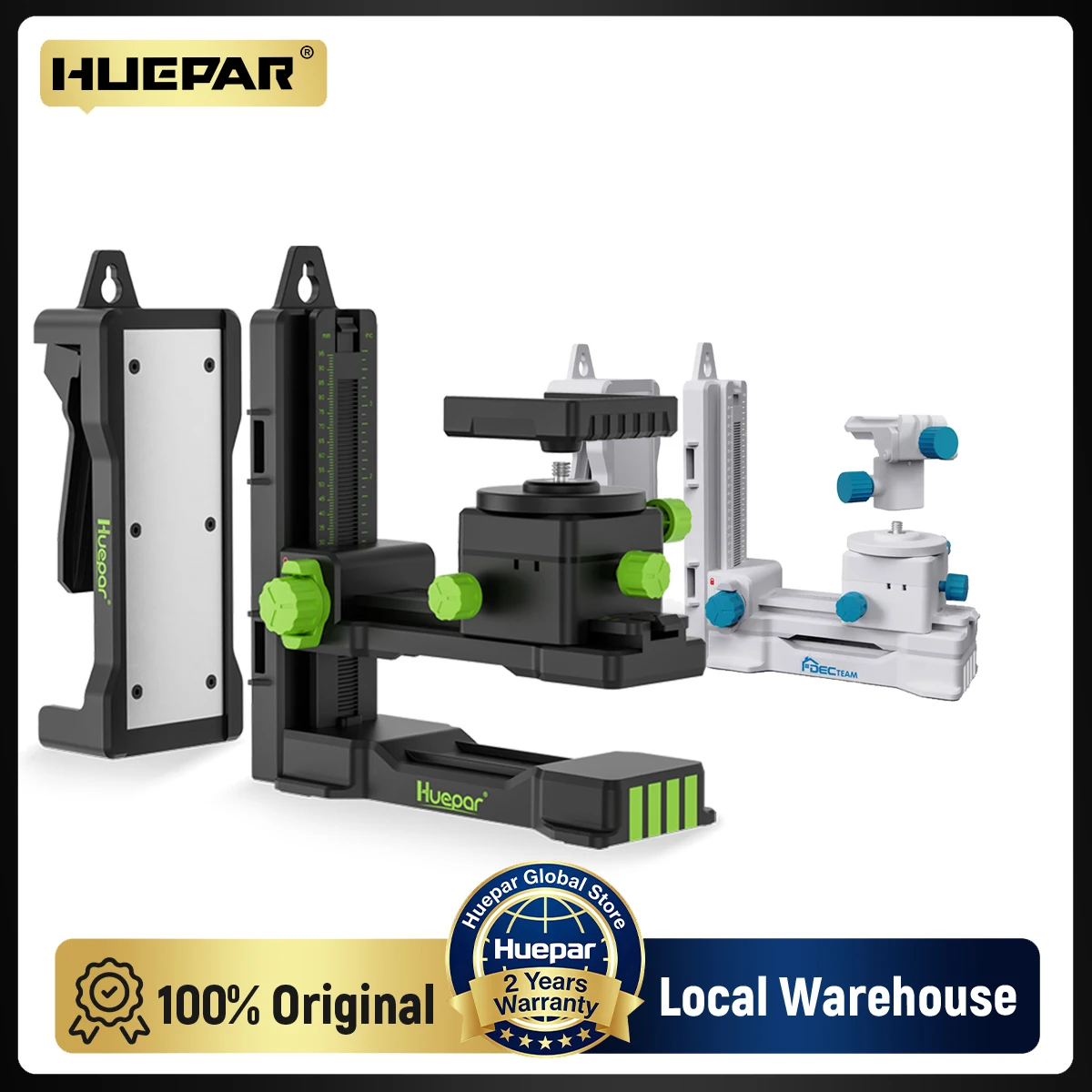 HueparPro Adattatore Per Livello Laser Con Staffa Microregolabile – Rotazione 360°, Movimenti F/R, Sx/Dx E Altezza – Montaggio Magnetico E A Clip