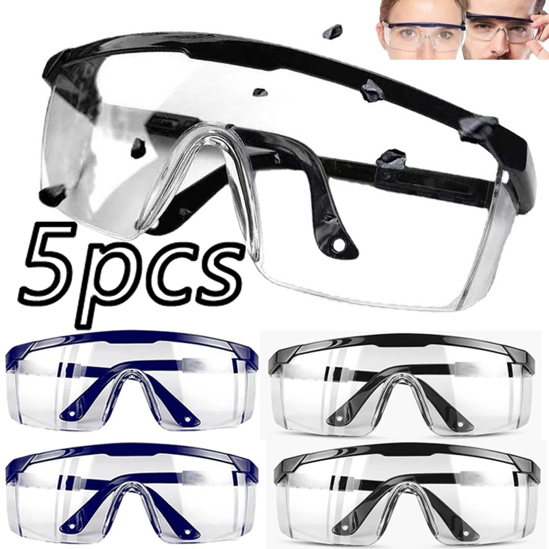  5pcs Anti-Splash Eye Protection Work Safety Goggles Windproof Dustproof Protective Glasses Optical Lens Frame Cycling Goggles 