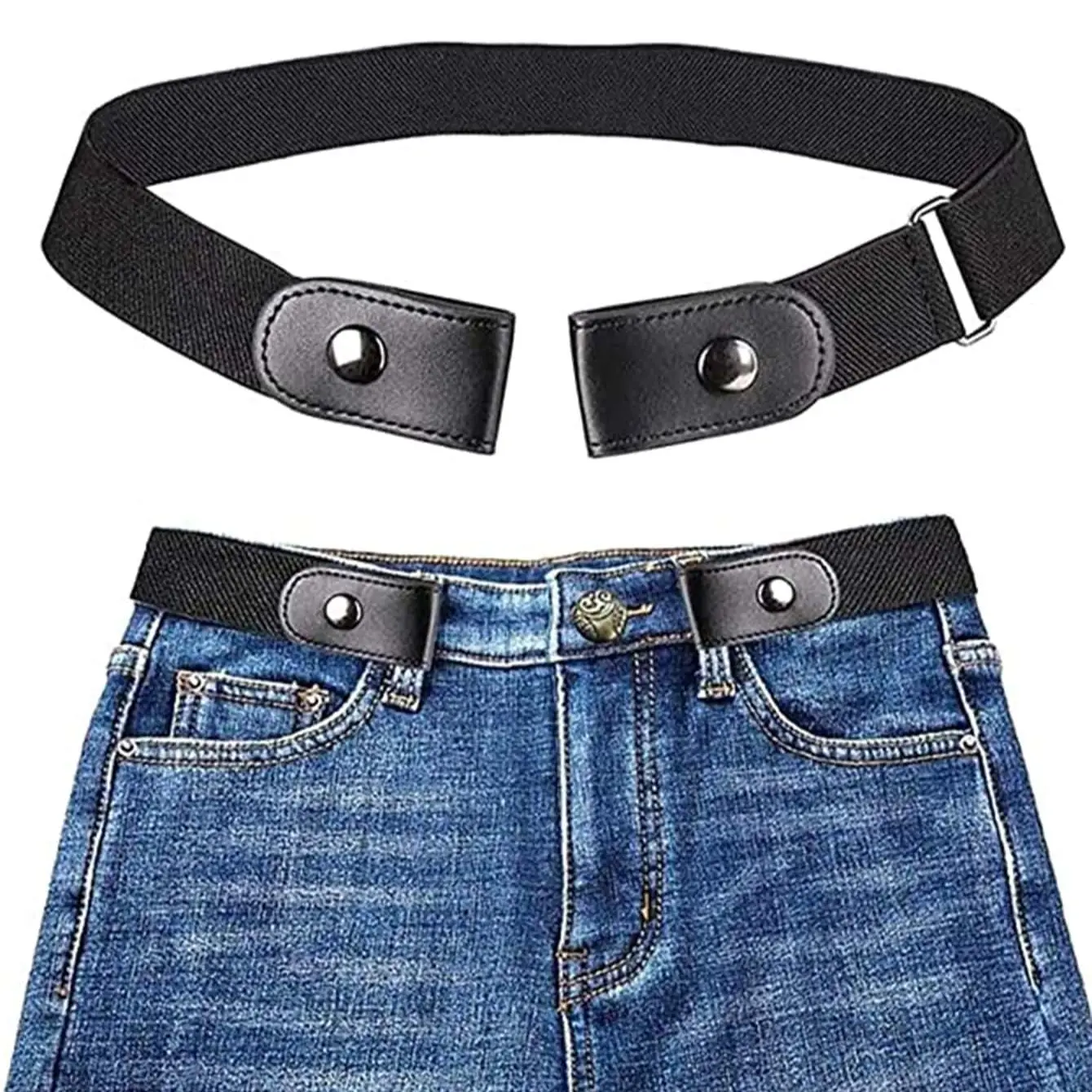 Simple And Fashionable Men'S Belt Elastic Lazy Man'S Belt Women'S Belt Neutral And Seamless Jeans Belt Adjustable Length