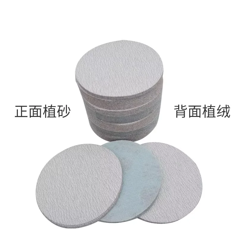 화이트 5인치 플로킹 사포, 자동차 도장 샌딩 패드, 공압 샌더, 건식 샌딩 원형 사포 자동차 도장 샌딩