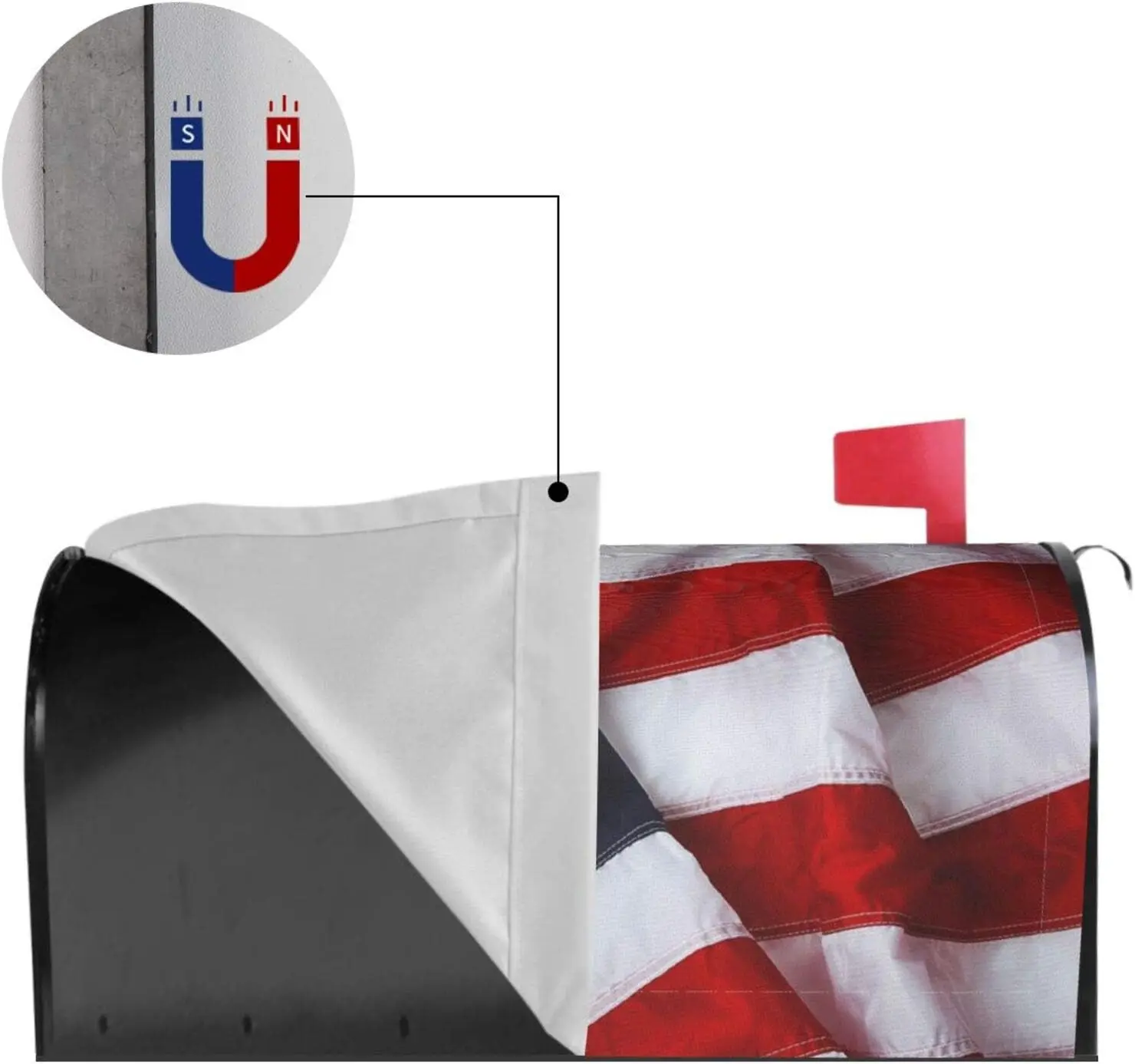 American Flag Welcome Magnetic Mailbox Cover, Mailbox Wrap Decorative for Garden Yard Home