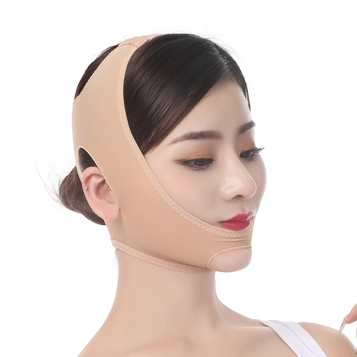 Free Shipping Sleep lifting v-face mask double chin melon seeds face carving breathable beauty instrument slimming body shaper