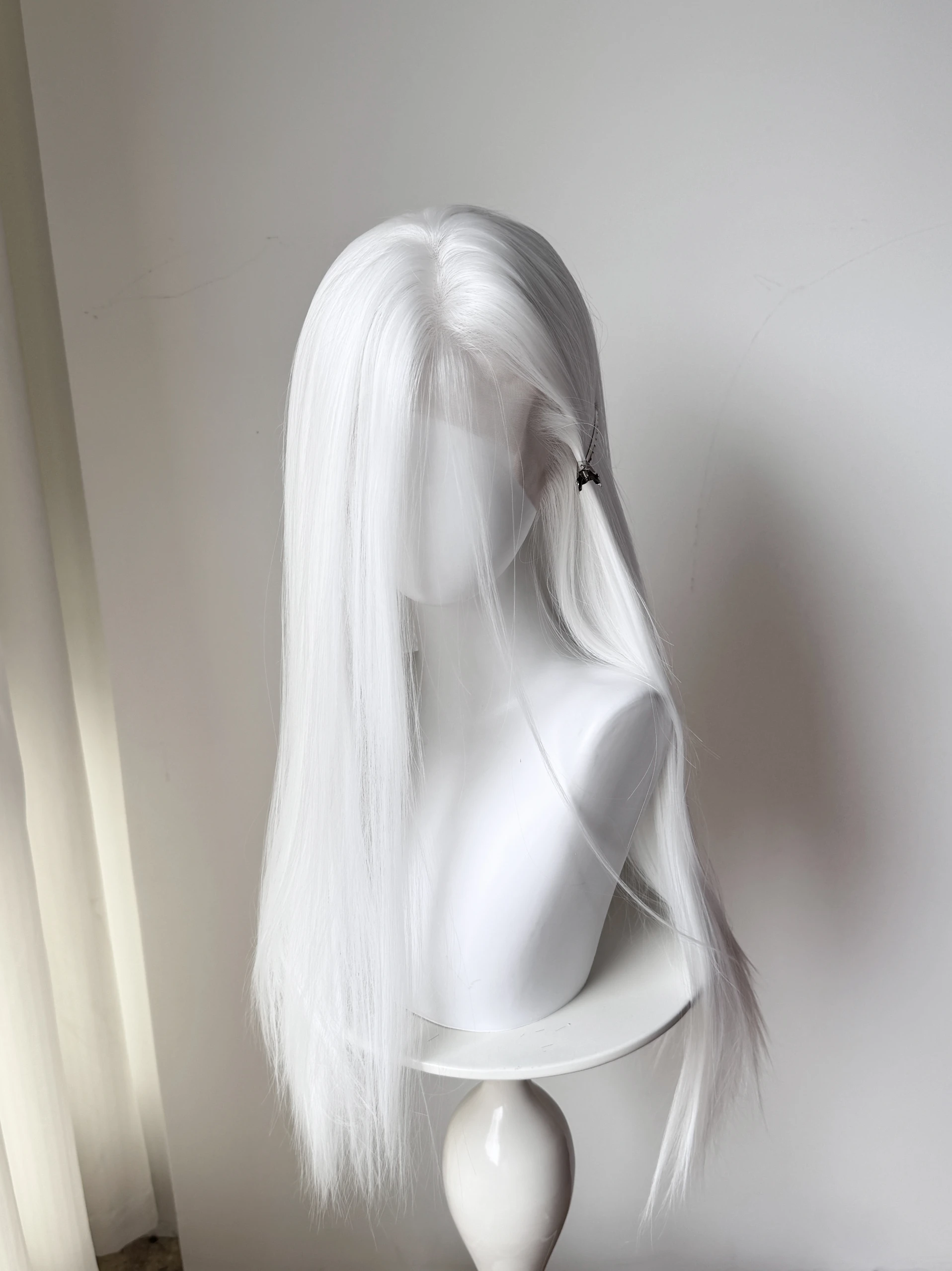 13*4 Lace Front Wig White Long Straight Wig for Women High Quality Synthetic High Temperature Fiber for Cosplay 가발 парик