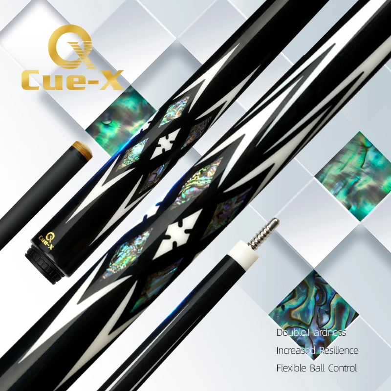 

KONLLEN Cue-X Billiard Carbon Fiber Pool Cue Stick 12.5mm Tip Carbon Fiber Shaft Sheet Abalone Shell RealInlay Billiards Stick