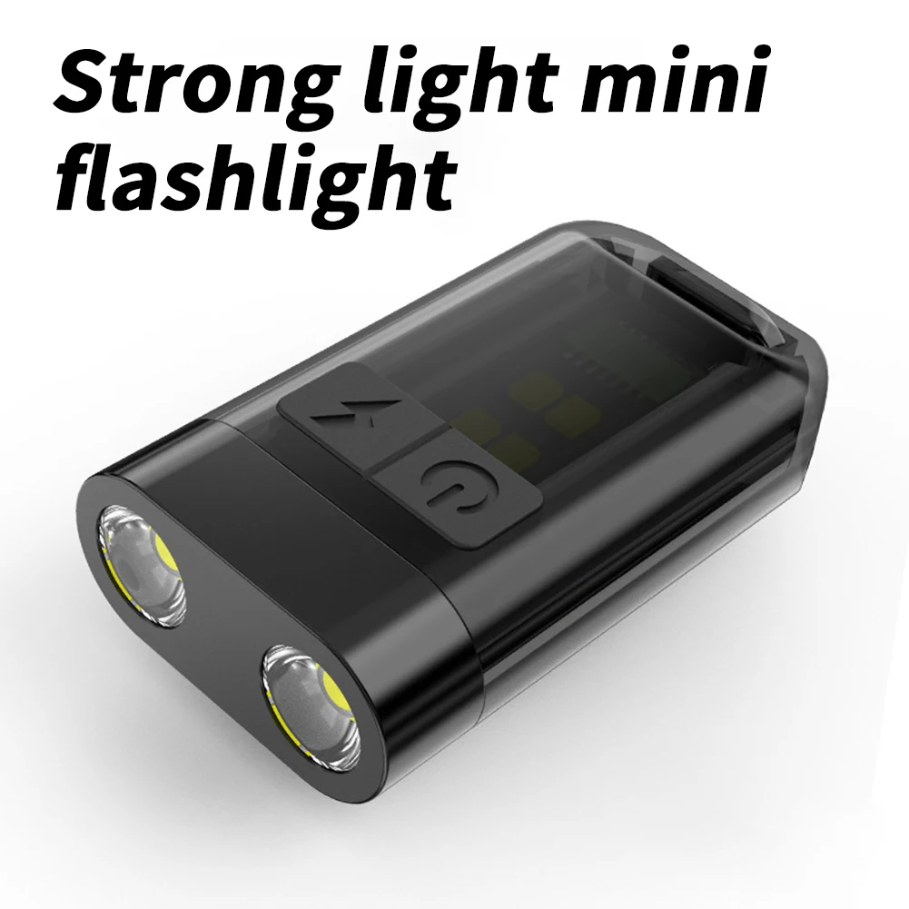 

9 color modes Mini Flashlight Magnetic Work Light Portable USB Charging Keychain Flashlight Cap Clip Headlight