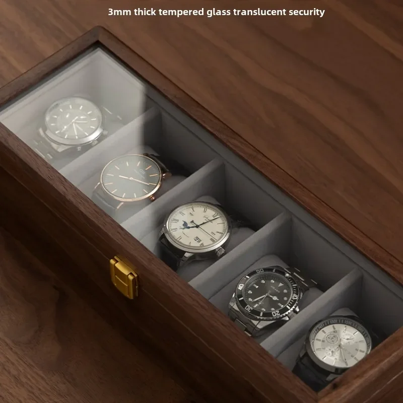 Solid Wood Watch Storage Box Luxurious Organizer for Displaying Watches High-End Wooden Watch Case for Collectors 3