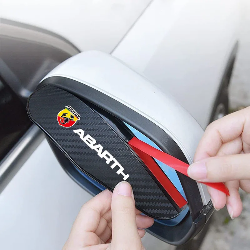 2pcs Car Rear View Mirror Rain Eyebrow Visor Carbon Fiber Rain Cover for Abarth 595 500 124 Spider 695 PUNTO Auto Accessories rearview mirror rain shield rearview mirror rain eyebrow car rearview mirror visor rearview mirror rain guard rearview mirror visor