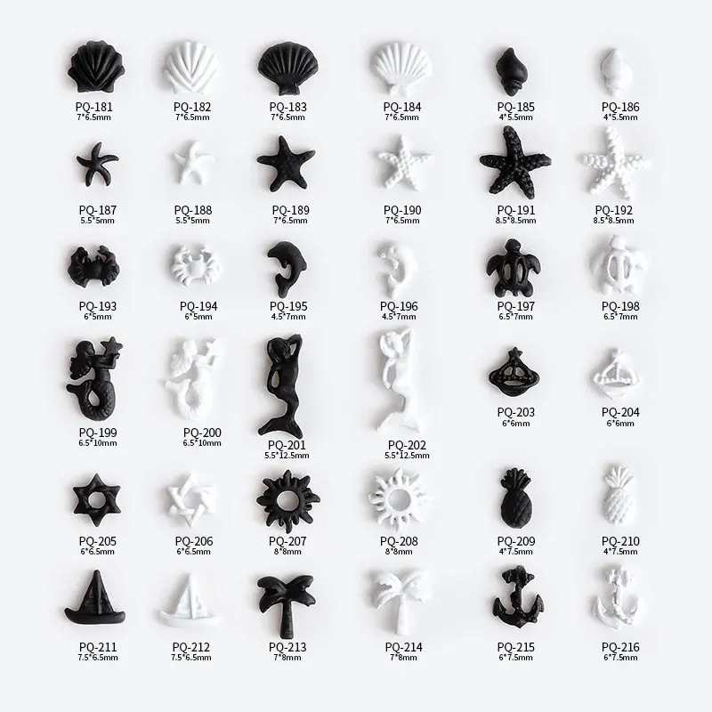 20pcs Summer Starfish Shell Alloy Metal Rivet Nail Art Parts ...