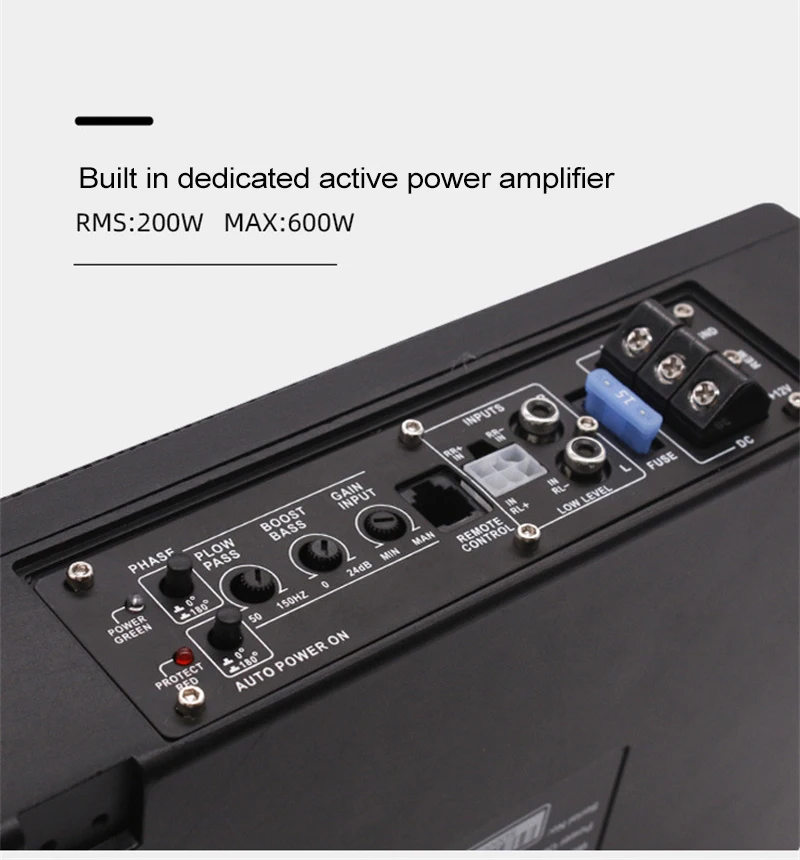 Car Subwoofer K-68S Car Subwoofer Amplifiers Class D HIFI Slim Under-Seat Bass Powered Car Speaker Subwoofer Power Audio Processo