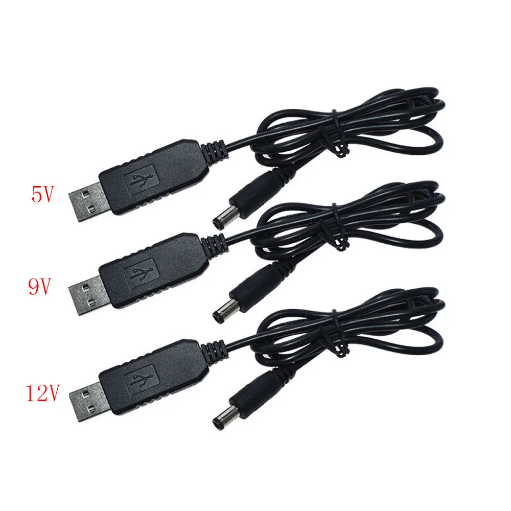 USB Boost Converter Cable DC 5V to 5V 9V 12V Step up Cord Cable 5.5x2