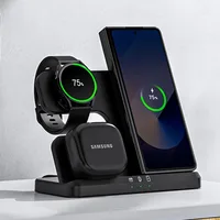 3 In 1 Wireless Charger Stand For Samsung S25 S24 Z Fold 5 4 3 S24 S23 Galaxy Watch 2-7 Active 2 Earbuds Pro Fast Charging Dock
