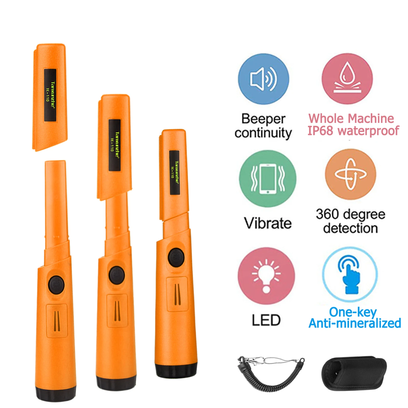 Metal Detector Pointer Hand Held Metal Detector Positioning Rod IP68 waterproof TC-110