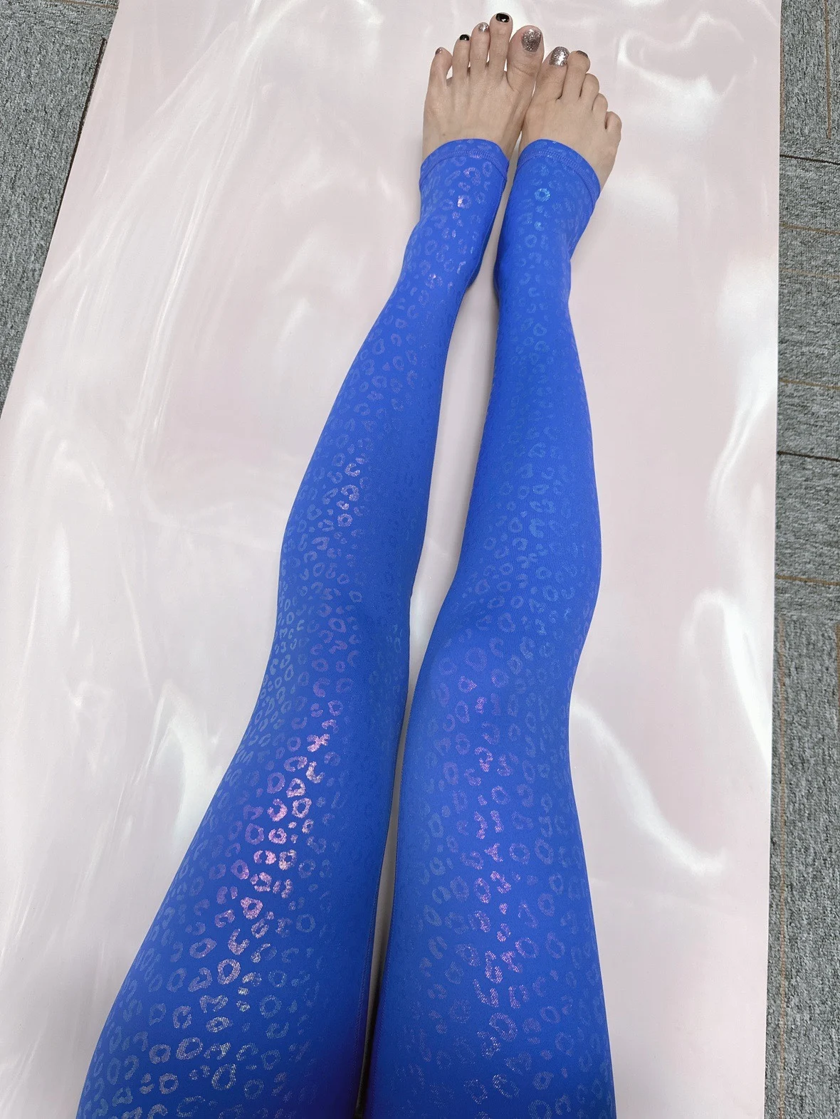 Uncancelable leopard glossy leggings female high waist sexy trousers pants Seamless shiny party club leggings