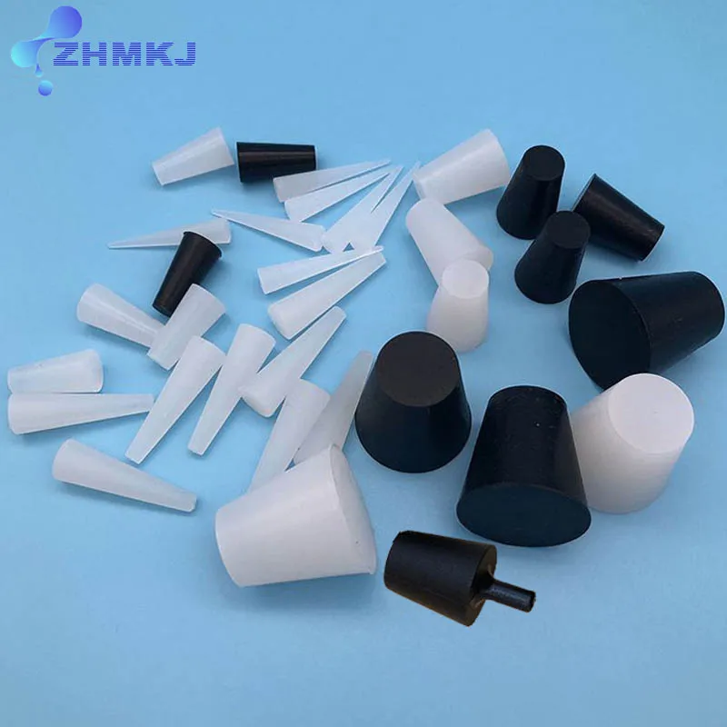 Conical Silicon Rubber Stopper Blanking Plugs Black Transparent Tapered Plug Seal End Cover Caps High Temperature Resistant