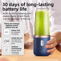 Mini mixeur personnel USB portable, blender de voyage à main, avec gobelets simples ou doubles pour bouteilles d'eau 2