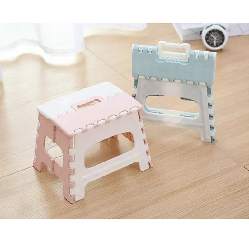 Folding Stool Plastic Bathroom Chair Outdoor Low Stool Portable Handle Camping Folding Minimalist