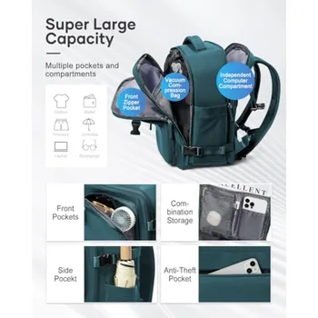 Small Vacpack Backpack with Vacuum Seal Backpack Travel Air Back Backpacks with Pump Travel Backpacks Compression Bag Men Carry 5