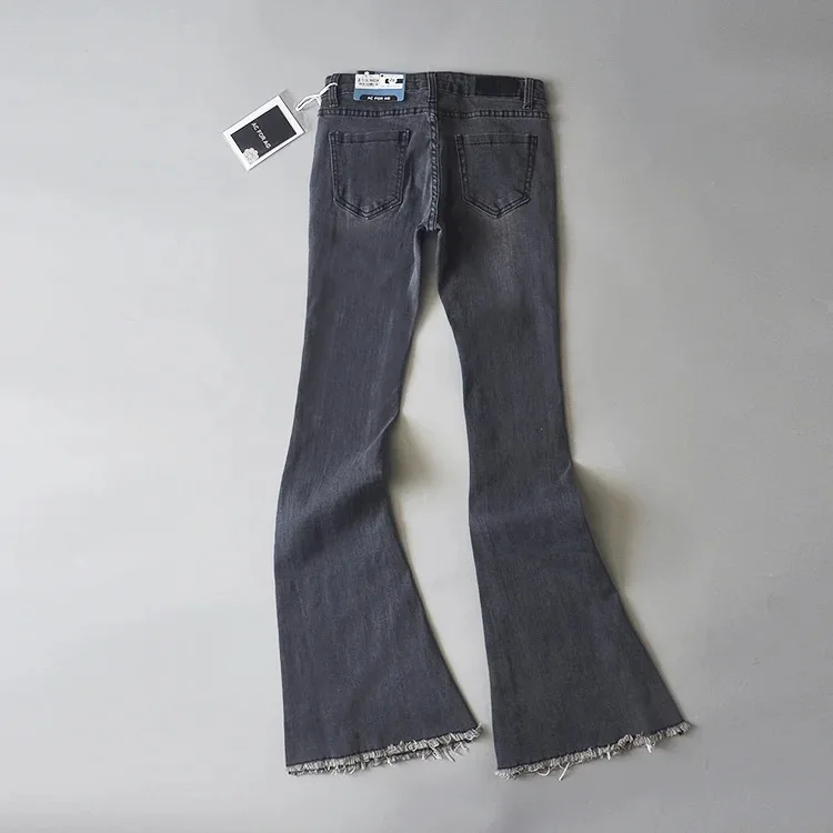 Vaqueros azules retro de cintura baja para mujer 2025, pantalones ajustados acampanados, vaqueros básicos ajustados de verano para mujer, vaqueros casuales de calle para mujer