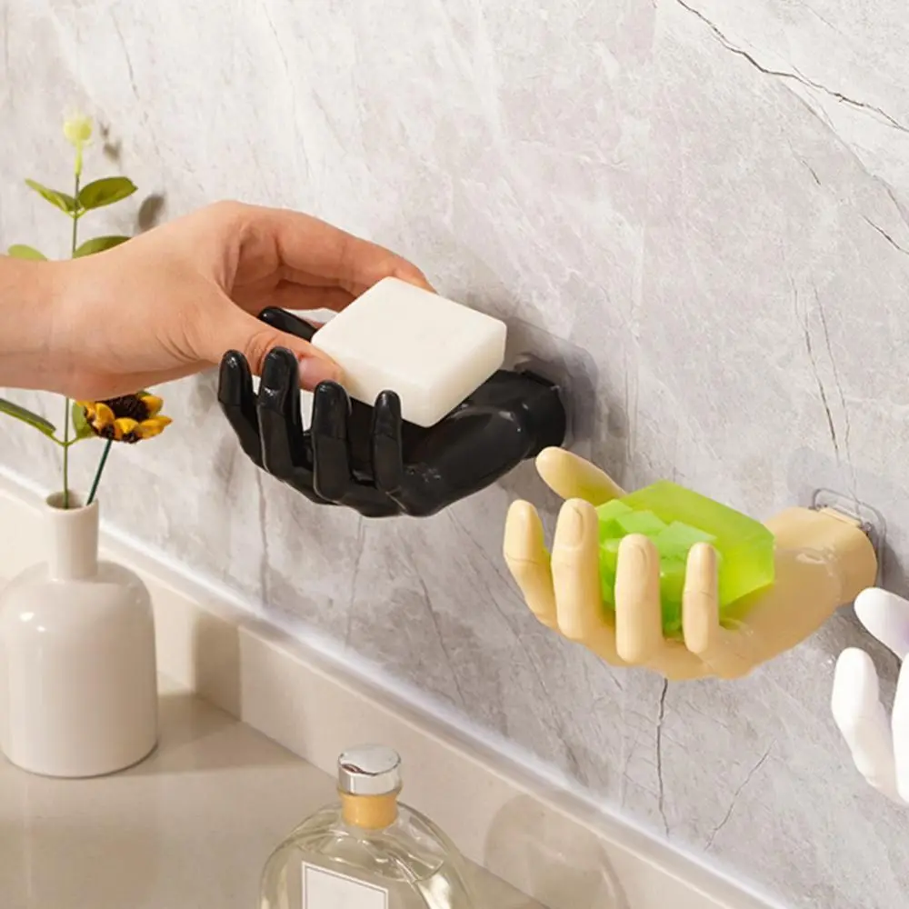 

Plastic Hand Shape Hook Creative Wall Hook Multi-functional Trace-less Hanger Hook Solid Color Storage Hook Rack Home