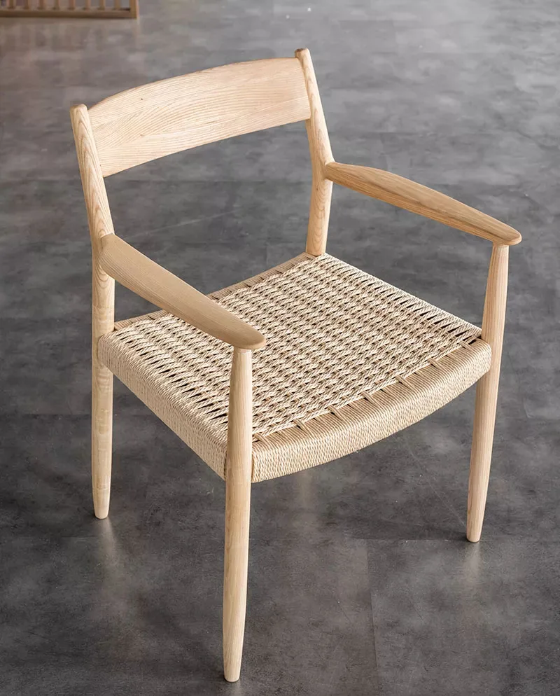 Modern Design Rattan Wooden Armchair Cafe Restaurant Hotel Chairs Home Furniture Wood Dining Chair