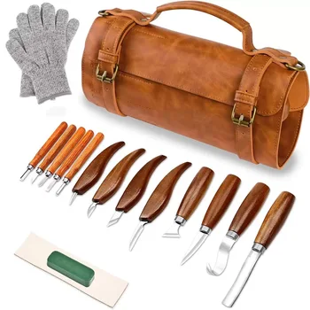 Wood Carving Kit Knife Set Wood Whittling Kit for Beginners Knife Woodworking DIY Tools Set 1