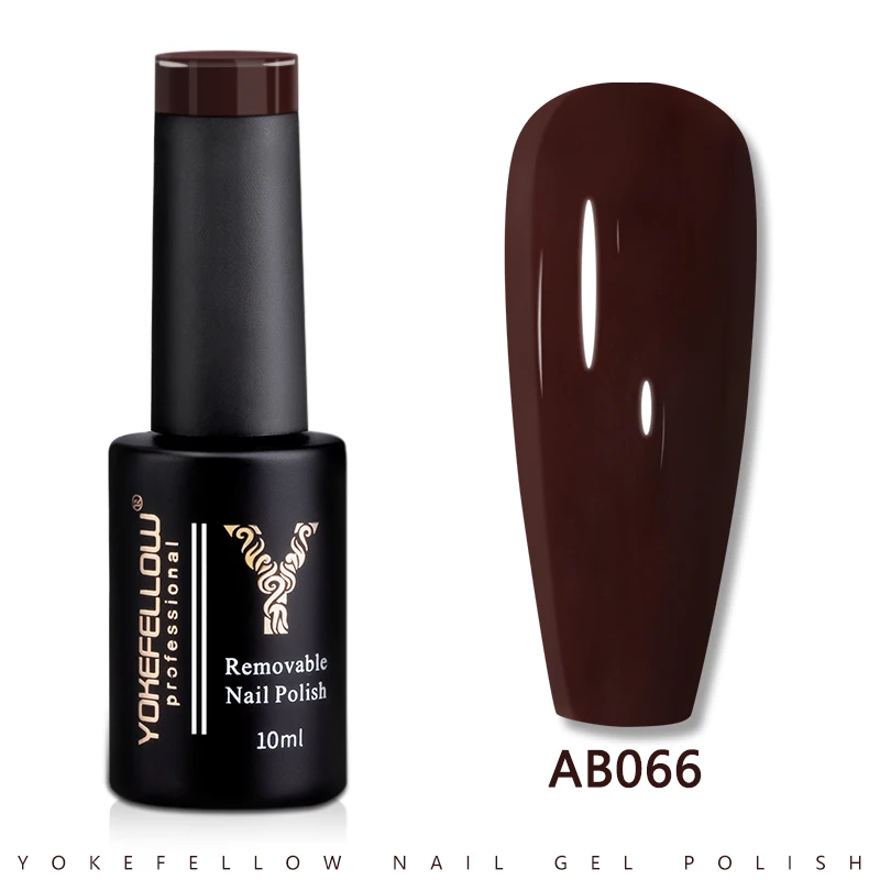 

YOKEFELLOW UV LED Gel Nail Polish Brown AB066 10ML Professional Semi-permanent Gel Varnishes for Nails