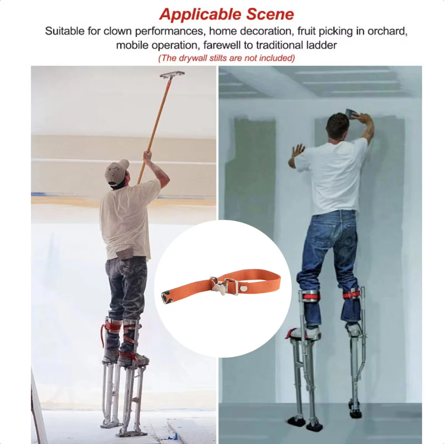 2Pcs Leg Band Straps Drywall Stilts Replacement Parts Upgrade for Improved Street Performance