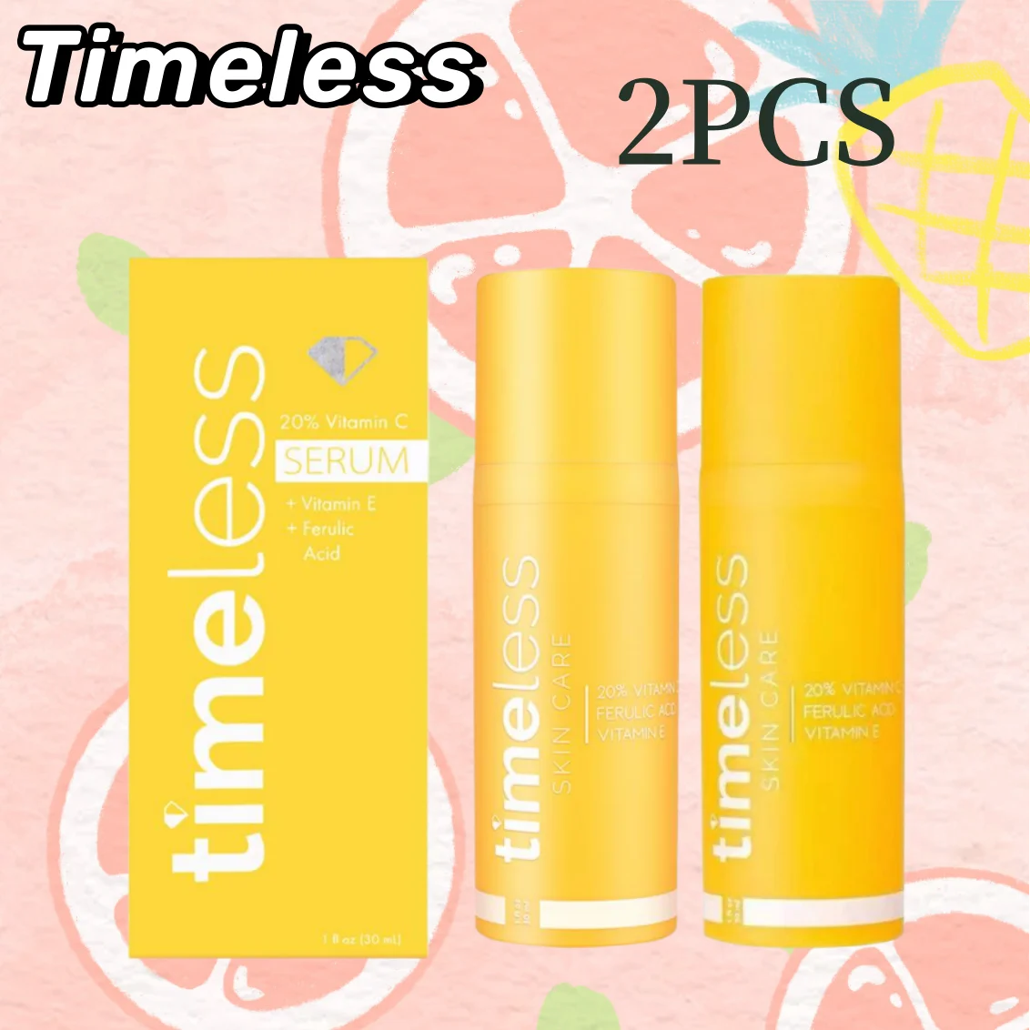 

2PCS Timeless 20%VC Face Essence 30ml With CEF B5 Complex Peptide Moisturizing Whitening Anti-Aging Antioxidant Facial Care