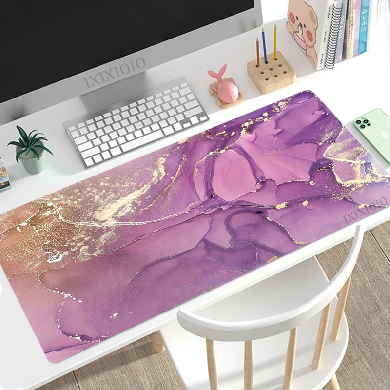 Mouse Pad de Mármore Antiderrapante para Jogos Computador hd Mousepad Teclado Mecânico Tapete de Mesa de Escritório Moda xl Grande - Imagem 4