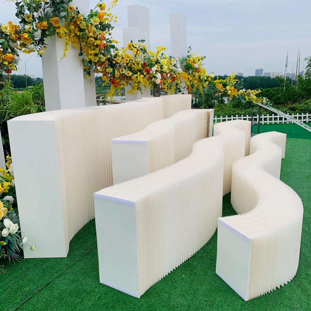 

Wedding Decor Paper Versatile Folding Display Stand Flower Dessert Show Table Platform Curve Guide Holder Party Scene Layout