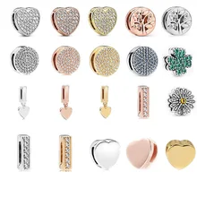 

100% Silver Color charms Reflexions Silicone Clip Charms fit Original Pandora Beads Bracelet silver jewelry