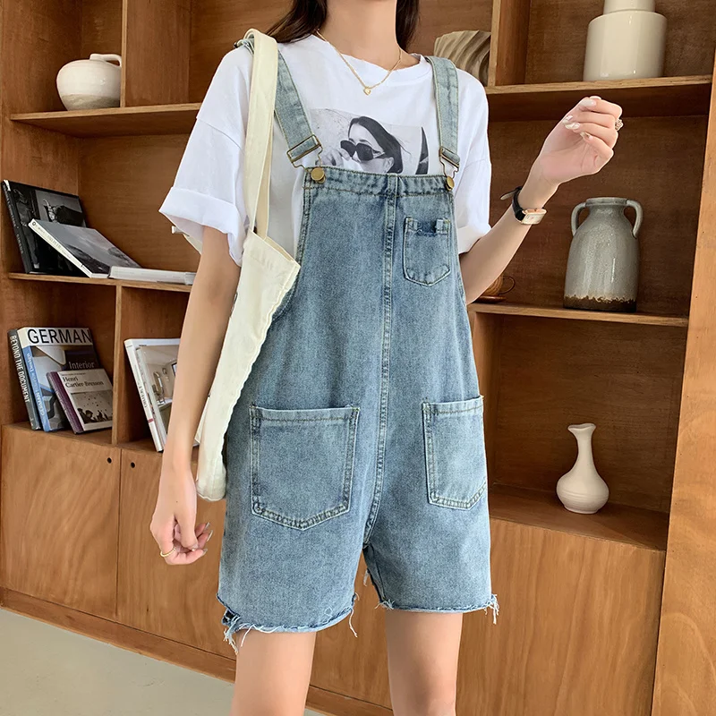 Feynzz 2022 Spring And Autumn New Denim Overalls Nine-point Pants Women's Loose Fat MM Slim Student Jumpsuit Tide Brand spring jean   jumpsuit women casual streetwear oversized loose wide leg denim overalls vintage straps slacks baggy bib pants