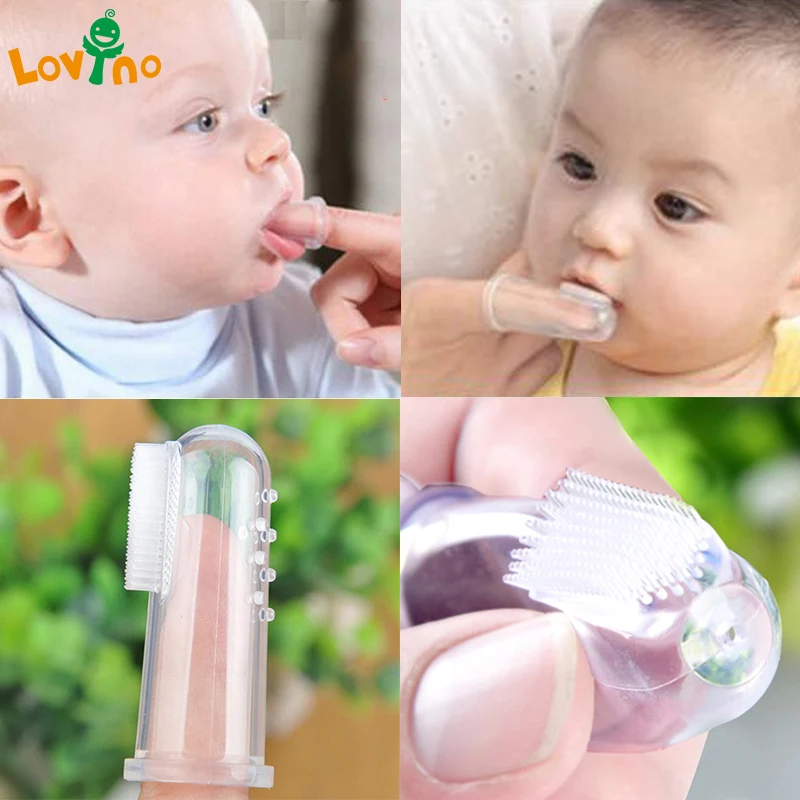 Dental Care Baby Toothbrush Kids Silicone Finger Brush Clear