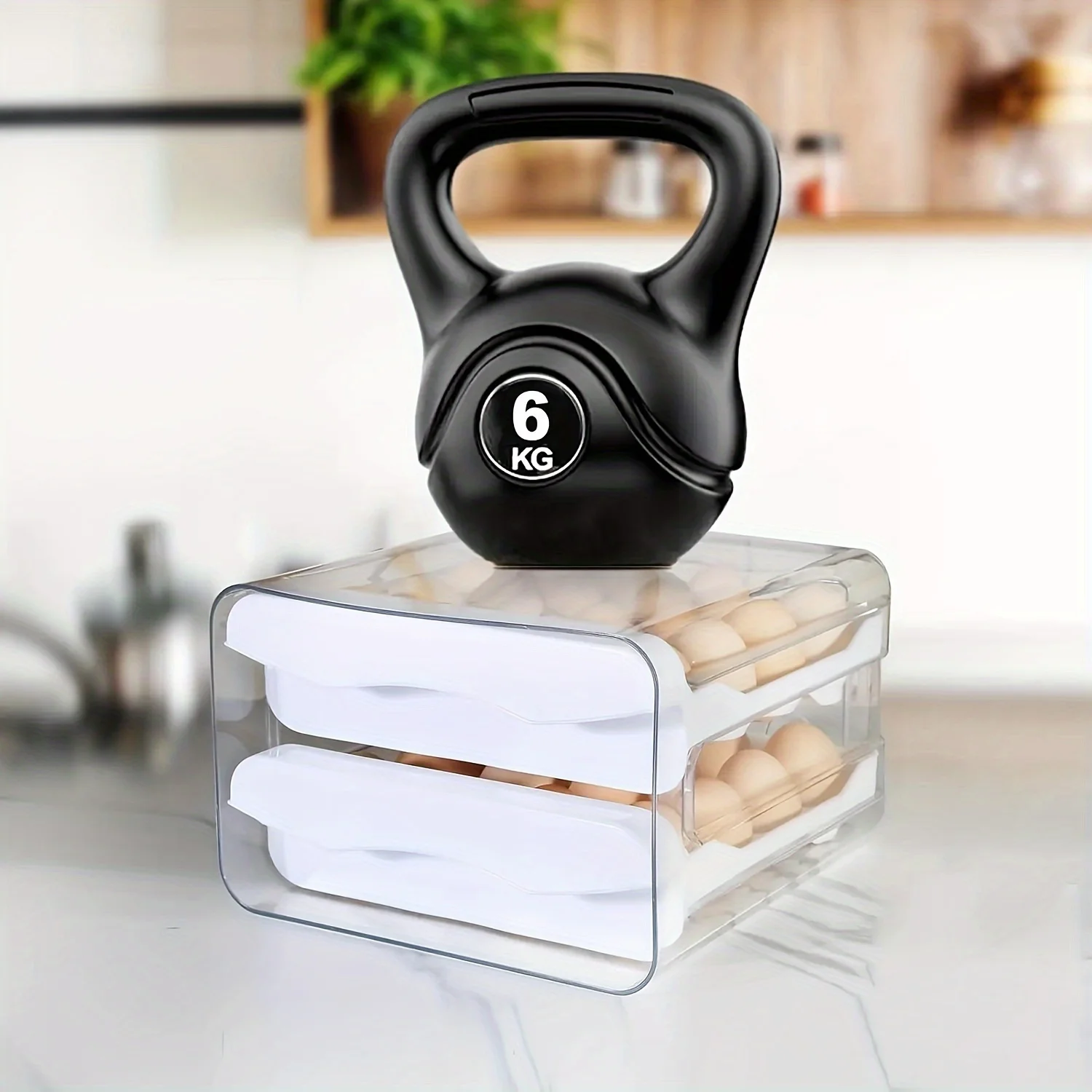 1PC Household Refrigerator Drawer Style Egg Box Food Grade Preservation Box Plastic Kitchen Egg Double-Layer Storage storage box kitchen storage box egg storage box food storage container food storage box egg storage container