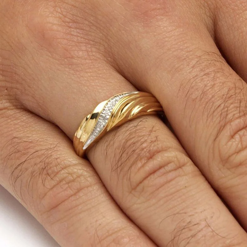 [韓国人気ジュエリー] Rough Textured Wish Ring Gold 14K Gold Twisted Band Ring - Real Gold Thin Band Ring