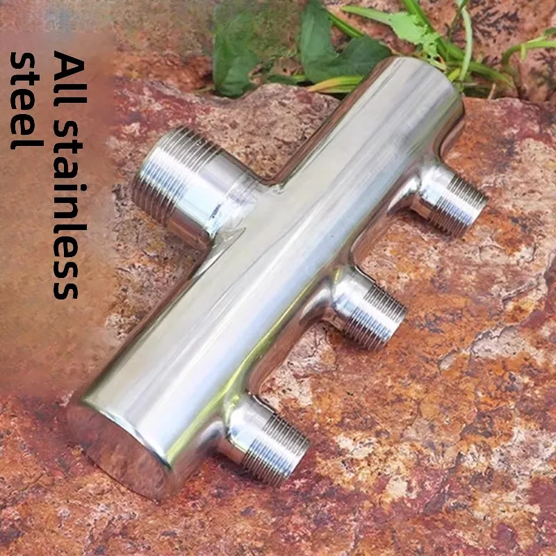 1인치 외부 와이어를 1/4 외부 와이어 브랜치 인렛으로 연결하는 볼 밸브가 있는 대형 간격의 304 스테인리스 스틸 매니폴드