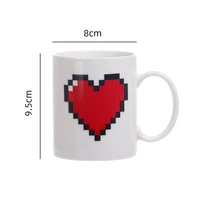 330ML Peach Heart Color-changing Ceramic Cup Novelty Magic Cup Creative Design Coffee Mug Valentine's Day Preferred Gift 6