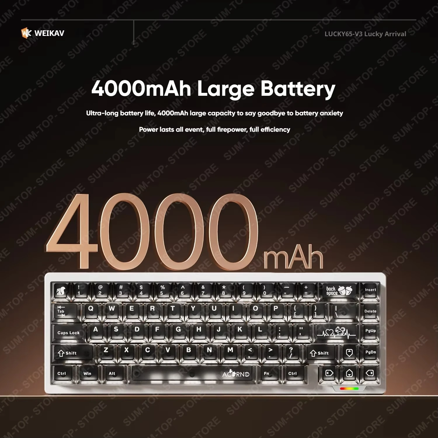 WEIKAV NUT65 K tastiera meccanica Layout 68% Lega di alluminio Wireless Tri-Mode K tastiera da gioco personalizzata PC E-Sports Regali  7