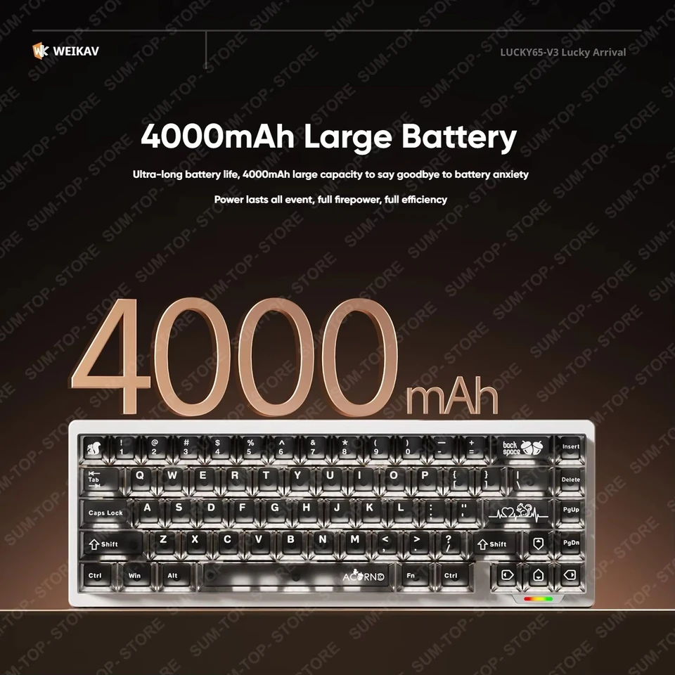 ♡sa♡ SUMREDA-ZA68/ZA63 Teclado Mecânico Sem Fio para Jogos, 2.4G