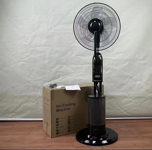 High Quality 16 Inch Mist Standing Fan Black Color Remote Control 3.2L Water tank Home Use Spray Fan 4