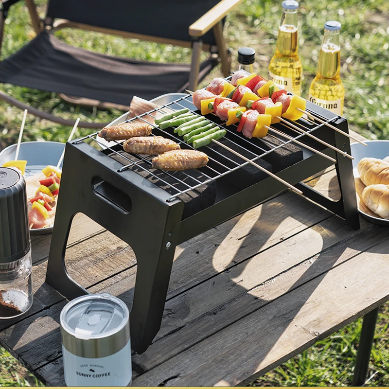 Mini BBQ Grill Stick Proof mini indoor grill Smokeless BBQ Grill Camp Stove  Portable Tabletop Barbecue Grill Multi Function Barbecue Grills for