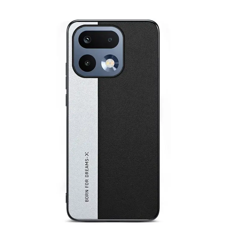 Business Color Block Skin-Friendly Anti-Fingerprint Leather Shockproof Bumper Case