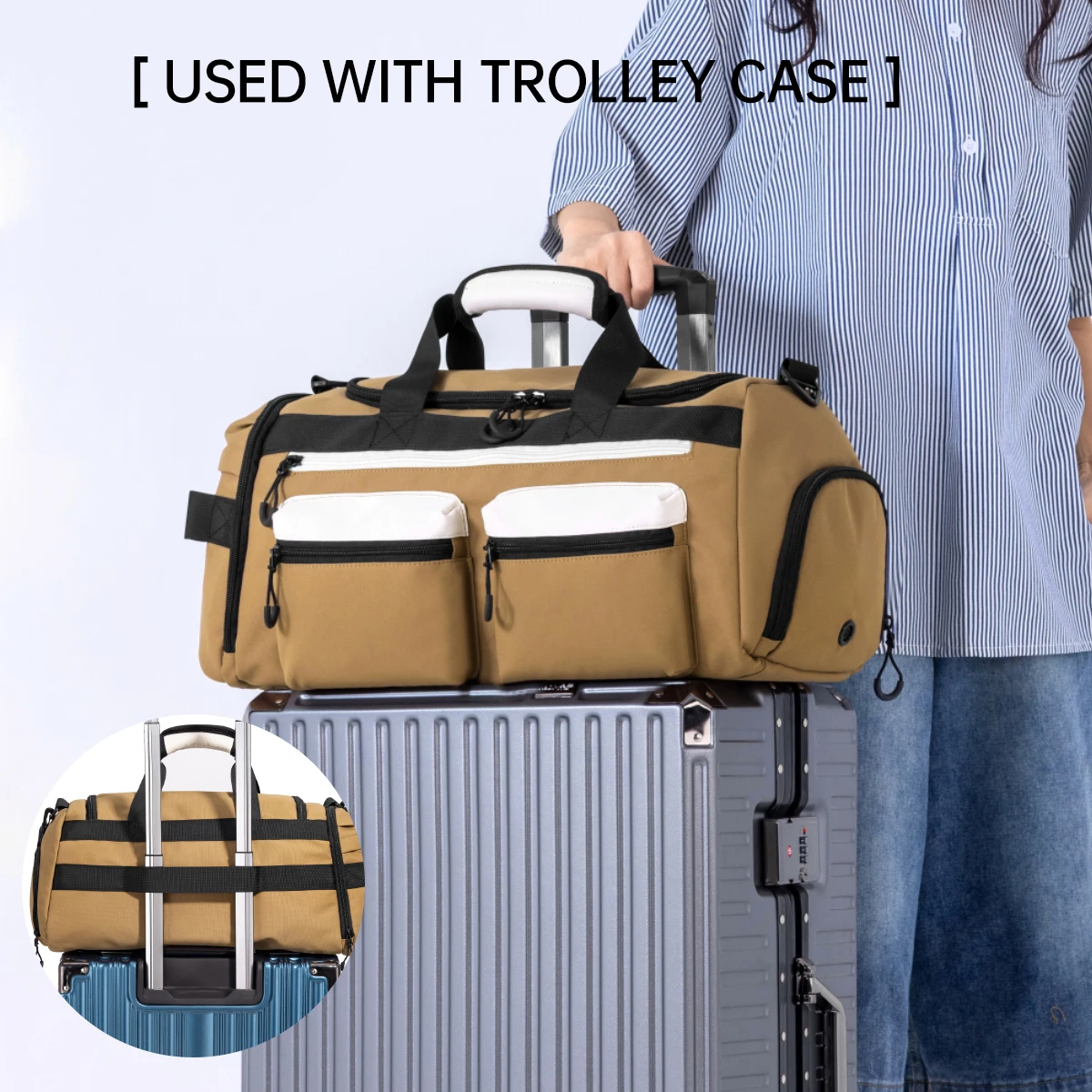 Fitness Bag Female Dry and Wet Separation Yoga Bag Large Messenger Bag Large Capacity Travel Bag Storage Training Sports Bag