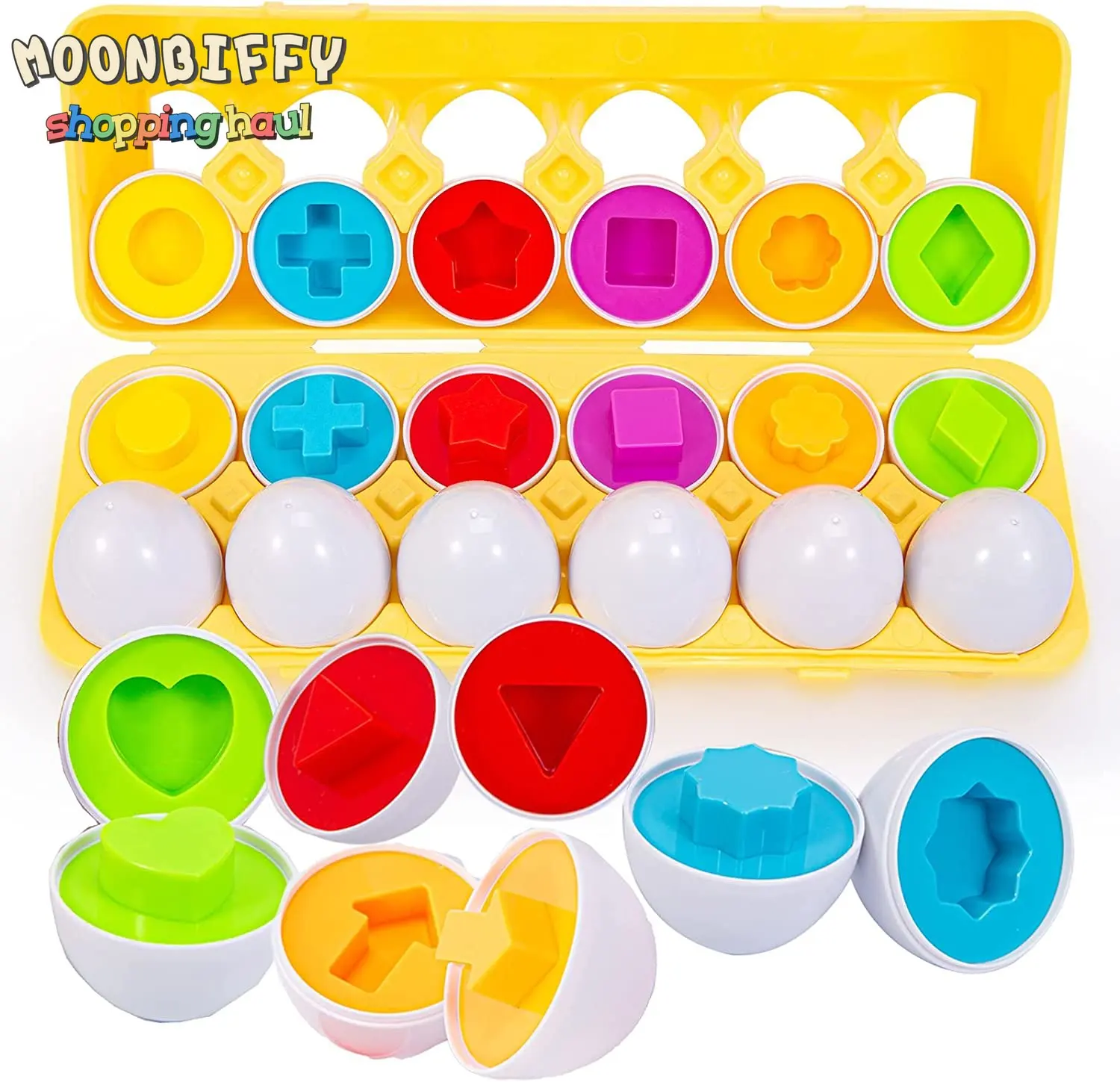 

12 Pcs/Set Eggs Toys For Kids Smart Egg Puzzle Sorter Shape Matching Game Toys Baby Learning Educational Toys For Children Gift