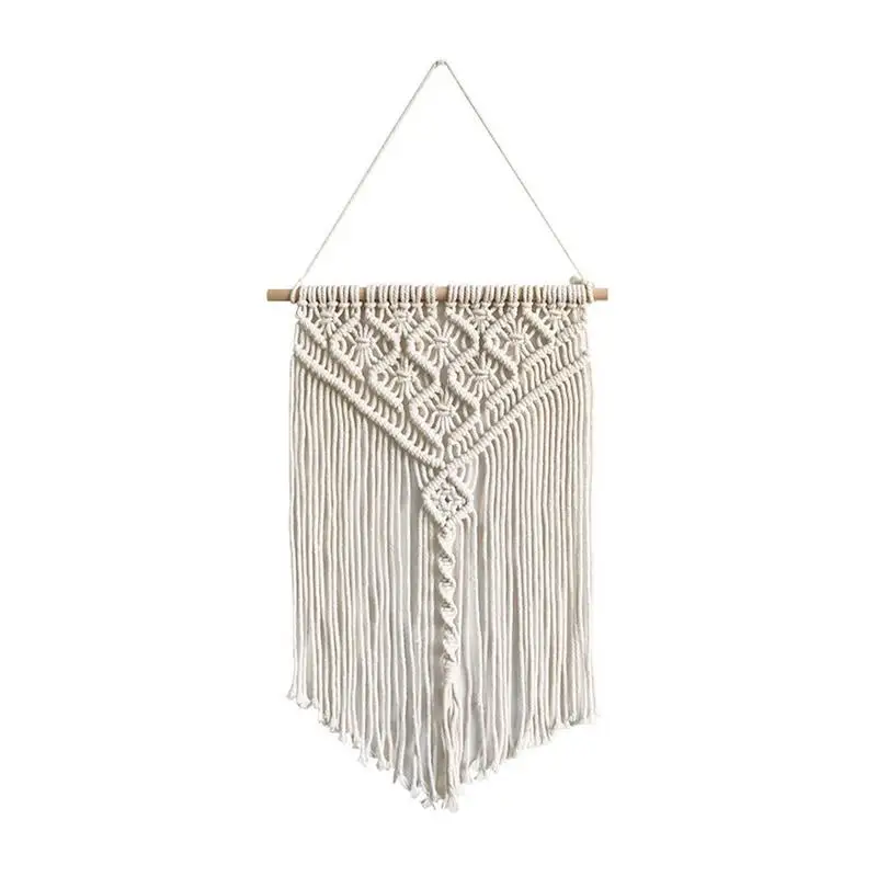 

Плетеная макраме ручной работы, настенное украшение с кисточками, богемная кисточка, хлопковое настенное украшение для спальни, дома, фермерского дома